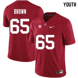 NCAA Youth Alabama Crimson Tide #65 Deonte Brown Stitched College Nike Authentic Crimson Football Jersey NP17H74NJ